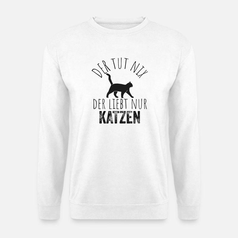 Katzen Silhouette im Gang - Unisex Pullover - Weiß