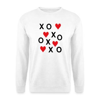 Cute Red Hearts Love Minimal Valentine Design - Unisex Sweatshirt - white - Front