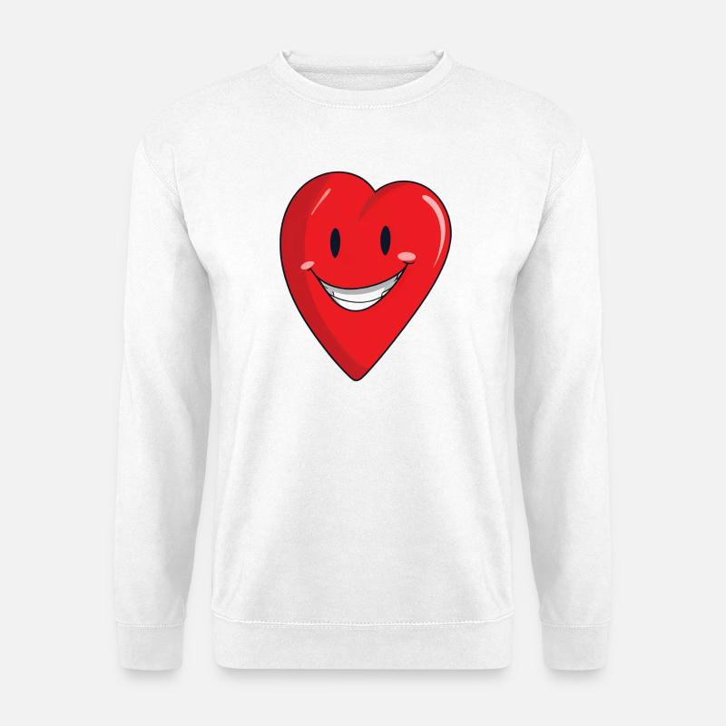 Cheerful heart with a smile - Unisex Sweatshirt - white