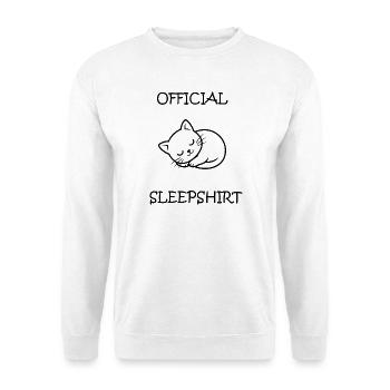 Offizielles Schlafhemd-Katzendesign – Katzenliebhabergeschenk - Unisex Pullover - Weiß - Vorne