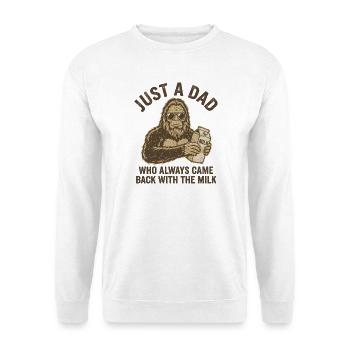 Cooler Bigfoot-Vater mit Milchkarton, lustiger Vater - Unisex Pullover - Weiß - Vorne