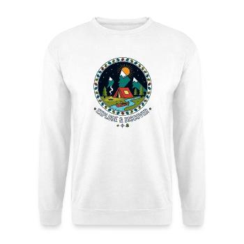 Camping d’aventure au bord de la rivière Aventure en milieu sauvage - Sweat-shirt Unisexe - blanc - Devant