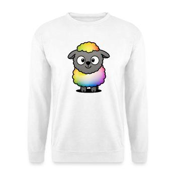 Regenbogen-Fluffiges Schaf - Unisex Pullover - Weiß - Vorne