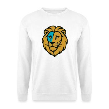 Farbenfroher Wildlöwe – Kunstfarben springen hervor - Unisex Pullover - Weiß - Vorne