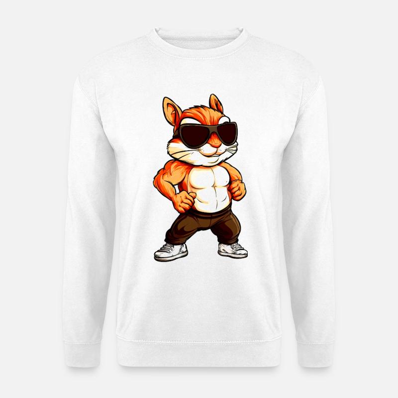 Cooles Streifenhörnchen - Unisex Pullover - Weiß