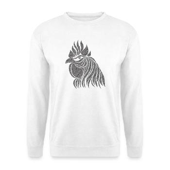 Hühner Fans -  Hahn - Gockel - Blumenhuhn - Bio - Unisex Pullover - Weiß - Vorne