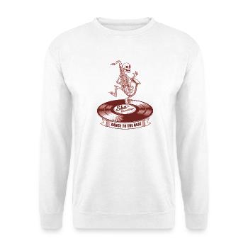 Ska Skelett auf Vinyl - Ska Recordings -Dance - Unisex Pullover - Weiß - Vorne