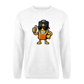 Batteij mit Sonnenbrille - Unisex Pullover - Weiß - Vorne