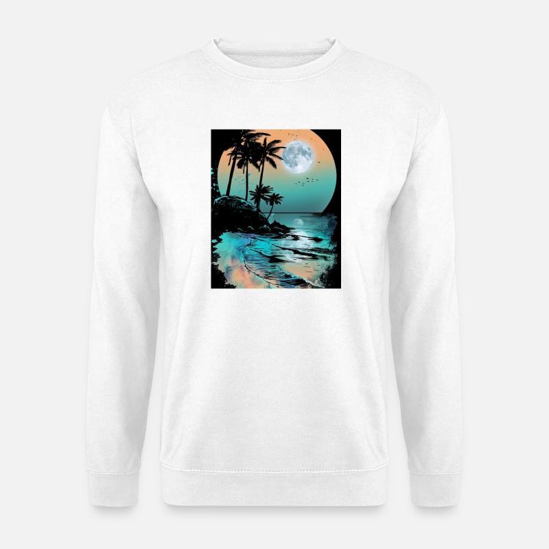 Tropical Moon Glow - Unisex Pullover - Weiß
