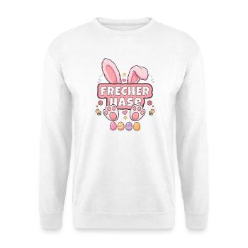 Frecher Hase - Süßes Kawaii Osterhasen - Unisex Pullover - Weiß - Vorne