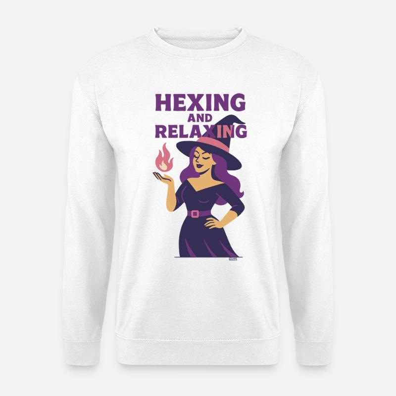 Hexe verhexen und entspannen - Unisex Pullover - Weiß