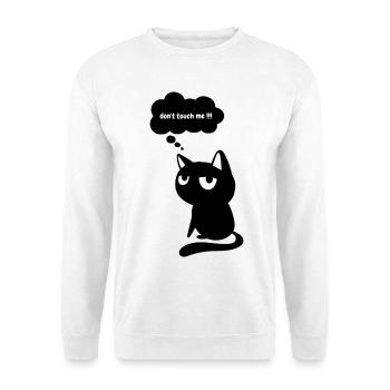 Lustige Katze "Fass mich nicht an" - Unisex Pullover - Weiß - Vorne