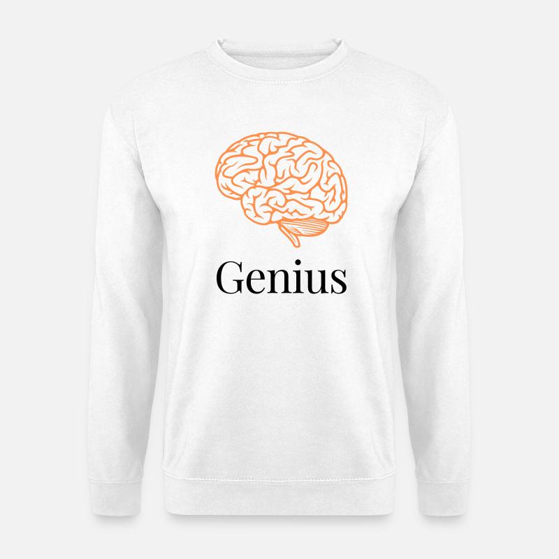 Brain in orange lines - Unisex Sweatshirt - white