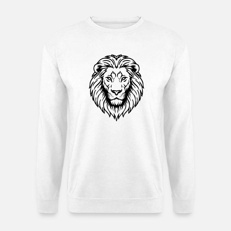 Löwe Illustration - Unisex Pullover - Weiß