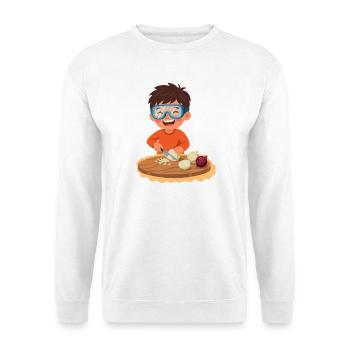 Kind Schneidet Zwieblen Smart - Unisex Pullover - Weiß - Vorne
