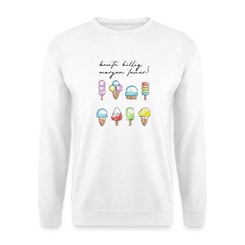 Farbige Eiskunst Eiscreme Motive - Unisex Pullover - Weiß - Vorne