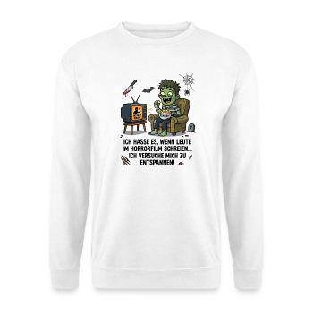 Zombie Horror Nacht Humor - Unisex Pullover - Weiß - Vorne