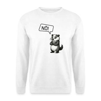 Dachs sagt NÖ! – Sturheit im Retro-Stil - Unisex Pullover - Weiß - Vorne