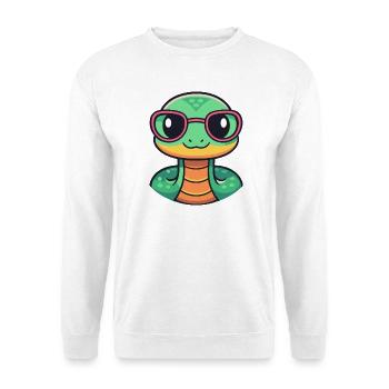 Serpent Cartoon Lunettes Nerd - Sweat-shirt Unisexe - blanc - Devant