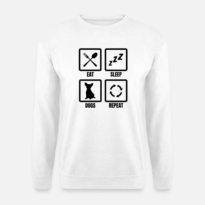 Eat Sleep Dogs Repeat - Unisex Pullover - Weiß