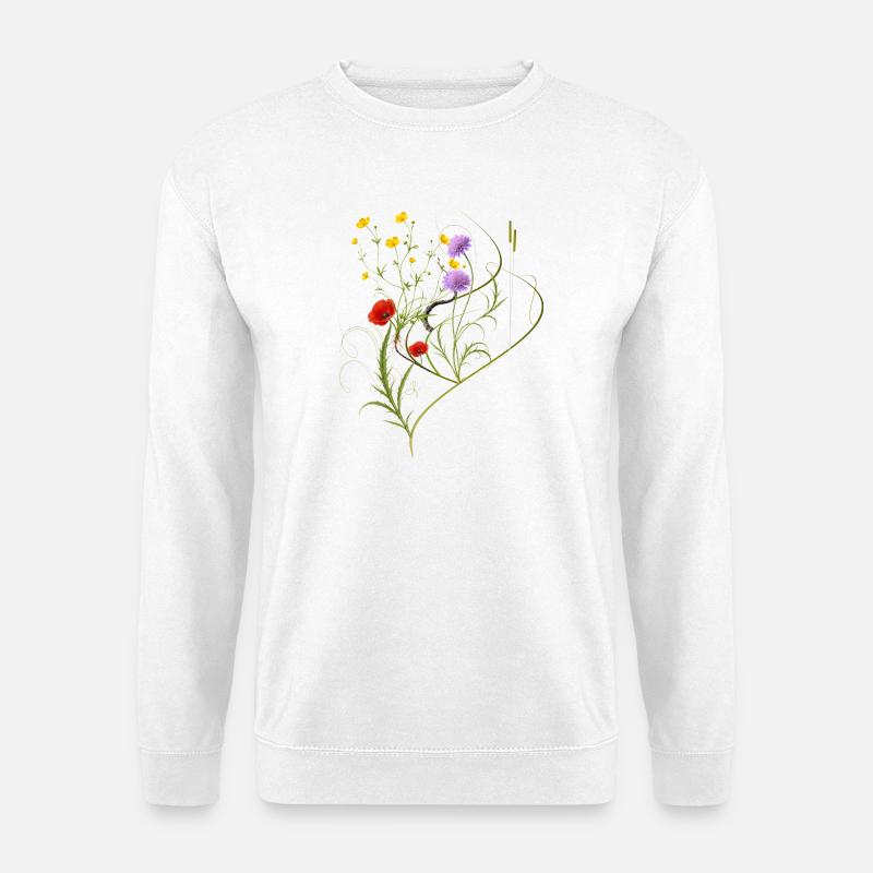Conception botanique des prairies sauvages - Sweat-shirt Unisexe - blanc