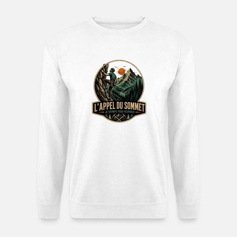 Appel du Sommet Grimpeur - Sweat-shirt Unisexe - blanc