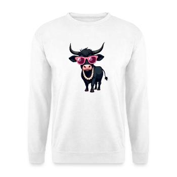 Schwarze Kuh  - Unisex Pullover - Weiß - Vorne
