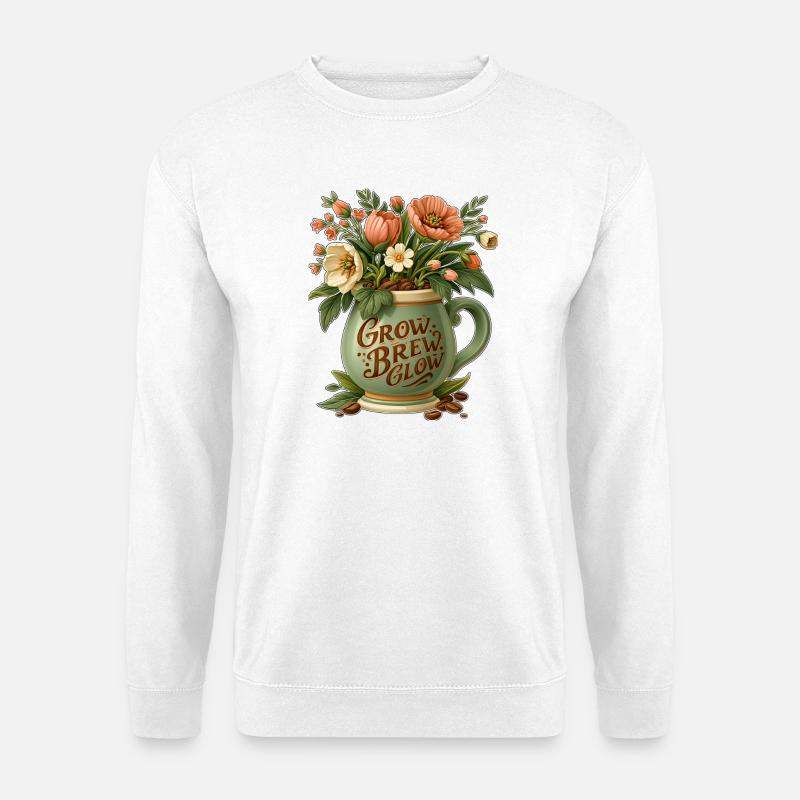 Grow Brew Glow Mug Flora - Unisex Sweatshirt - white