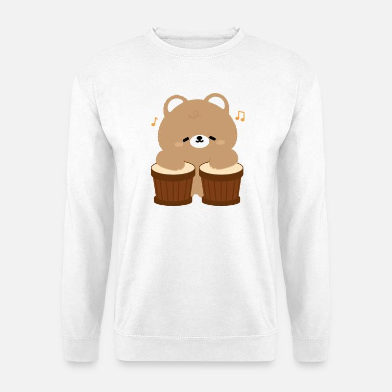 Bear Beats on Drums - Unisex Sweatshirt - white