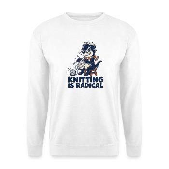 Loutre tricoteuse radicale - Sweat-shirt Unisexe - blanc - Devant