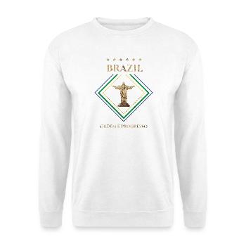 Brésil vintage-Ordre et Progrès - Sweat-shirt Unisexe - blanc - Devant