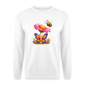 Garden Joy: Bee, Butterfly & Blossom - Unisex Sweatshirt - white - Front