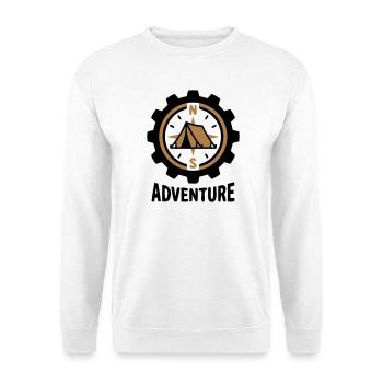 Abenteuer Kompass Zelt Camping Wandergruppe - Unisex Pullover - Weiß - Vorne