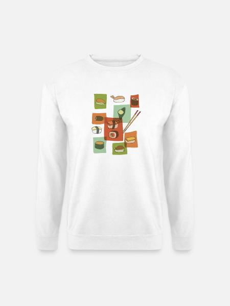 Kunterbuntes Sushi Pop art - Unisex Pullover - Weiß