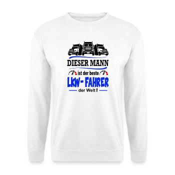 Bester LKW Fahrer der Welt Lastkraftwagen Mann - Unisex Pullover - Weiß - Vorne
