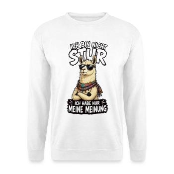 Nicht Stur Lama Meinung Shirt - Unisex Pullover - Weiß - Vorne