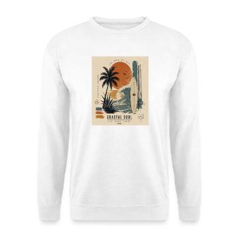Coastal Soul Surf Poster - Unisex Sweatshirt - white - Front