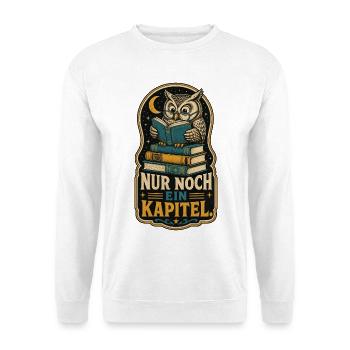 Eule Nur Noch Ein Kapitel Shirt - Unisex Pullover - Weiß - Vorne
