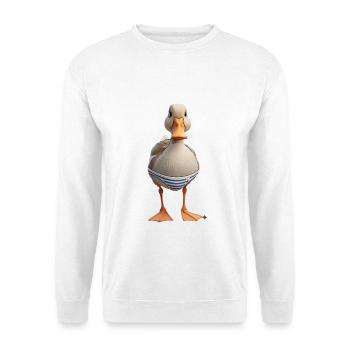 Striped Swim Duck - Unisex Sweatshirt - white - Front