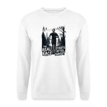Trail Running - The Real Race Starts After Sunset - Unisex Sweatshirt - white - Front