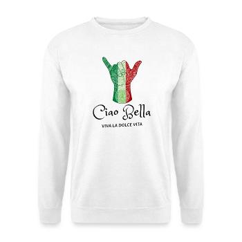 Italian Flag Tribal Horn Hand - Unisex Sweatshirt - white - Front