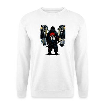 Ninja urbain avec Soleil Rouge - Sweat-shirt Unisexe - blanc - Devant