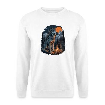 Hiking Wolf – Outdoor-Abenteuer - Unisex Pullover - Weiß - Vorne