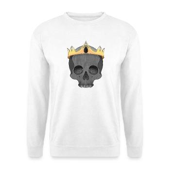 Kronen-Schädel: Königs Gothic-Desig - Unisex Pullover - Weiß - Vorne
