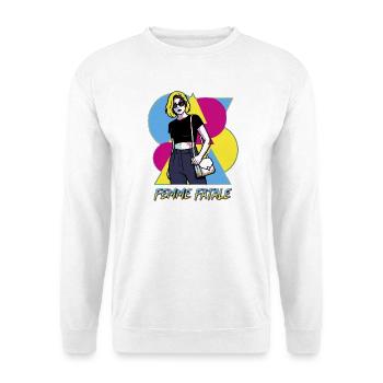 Femme Fatale Pop Art - Unisex Pullover - Weiß - Vorne