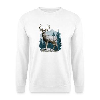 Deer with antlers - Unisex Sweatshirt - white - Front