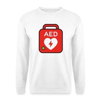 AED Defibrillator - Unisex Sweatshirt - white - Front