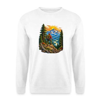 Sunrise Summit Trekker - Unisex Pullover - Weiß - Vorne - Alina (178cm) & Michal (187cm)
