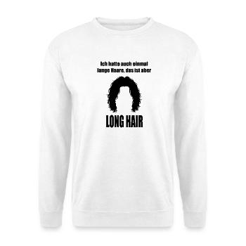 Lange Haare / Long Hair - Unisex Pullover - Weiß - Vorne - Alina (178cm) & Michal (187cm)