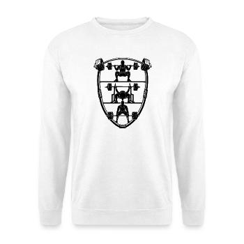  Powerlifting Bodybuilders Gym Workout Sport - Unisex Pullover - Weiß - Vorne - Alina (178cm) & Michal (187cm)